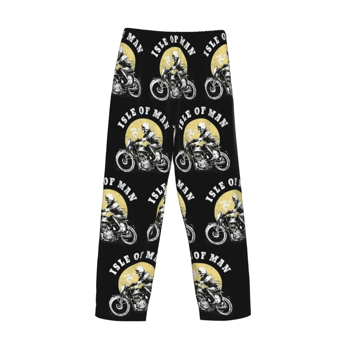 Calças de pijama clássicas personalizadas da Ilha de Man Races para homens Lounge Sleep Stretch Sleep Bottoms com bolsos