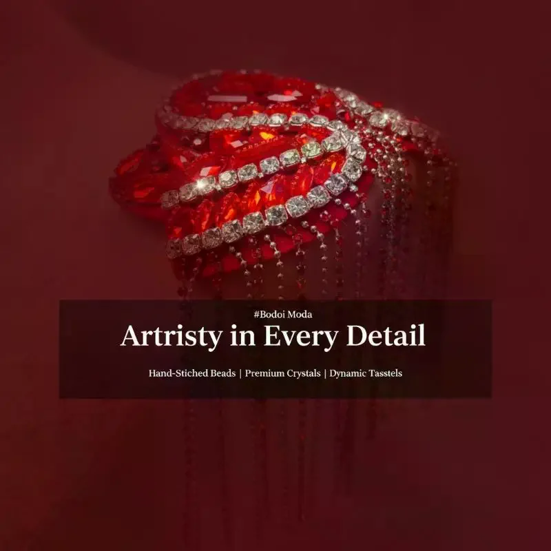 Beaded Rhinestone Epaulet Shoulder Tassel Sparkling Costume Accessories for Women for Evening Party Cosplay Event Dress