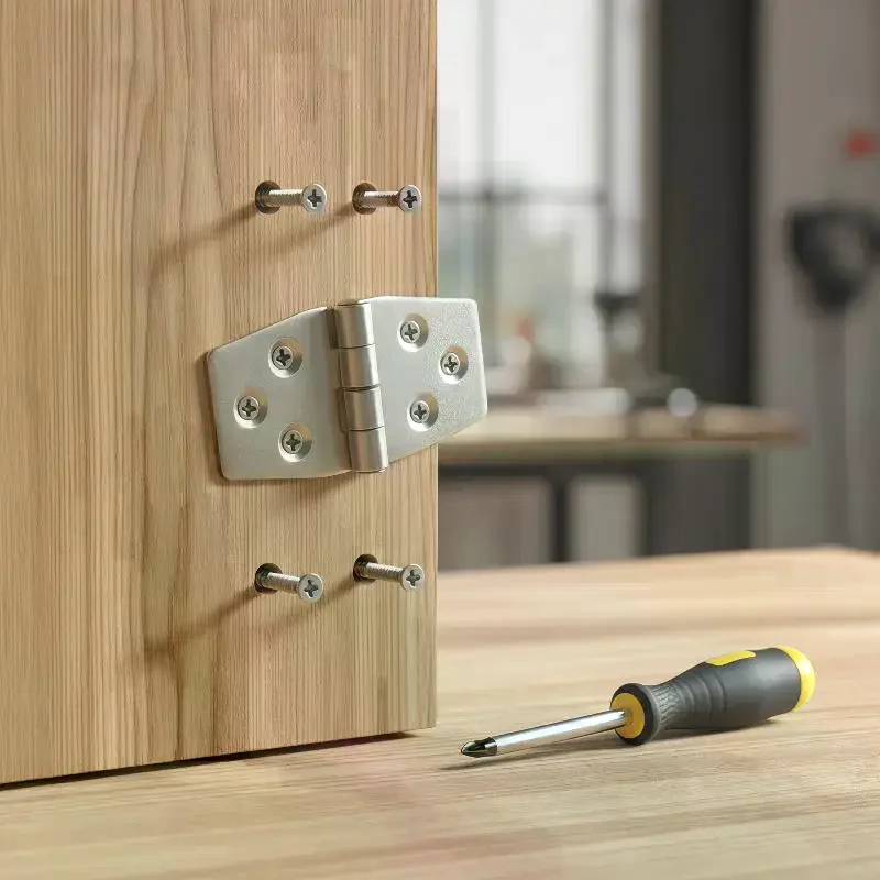 Silver Stainless Steel Casting Hinge Flat Hinge Cabinet Doors For Windows 6 Holes Cast Strap Deck Hinge Boat Hardware
