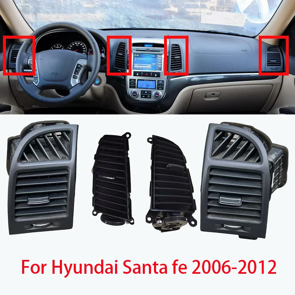 

LINGJIE Передняя панель (2/4 шт.) для Hyundai Santa Fe 2006-2012: Вентиляционная решетка приборной панели, внутренняя панель кондиционера, решетка воздуховода.