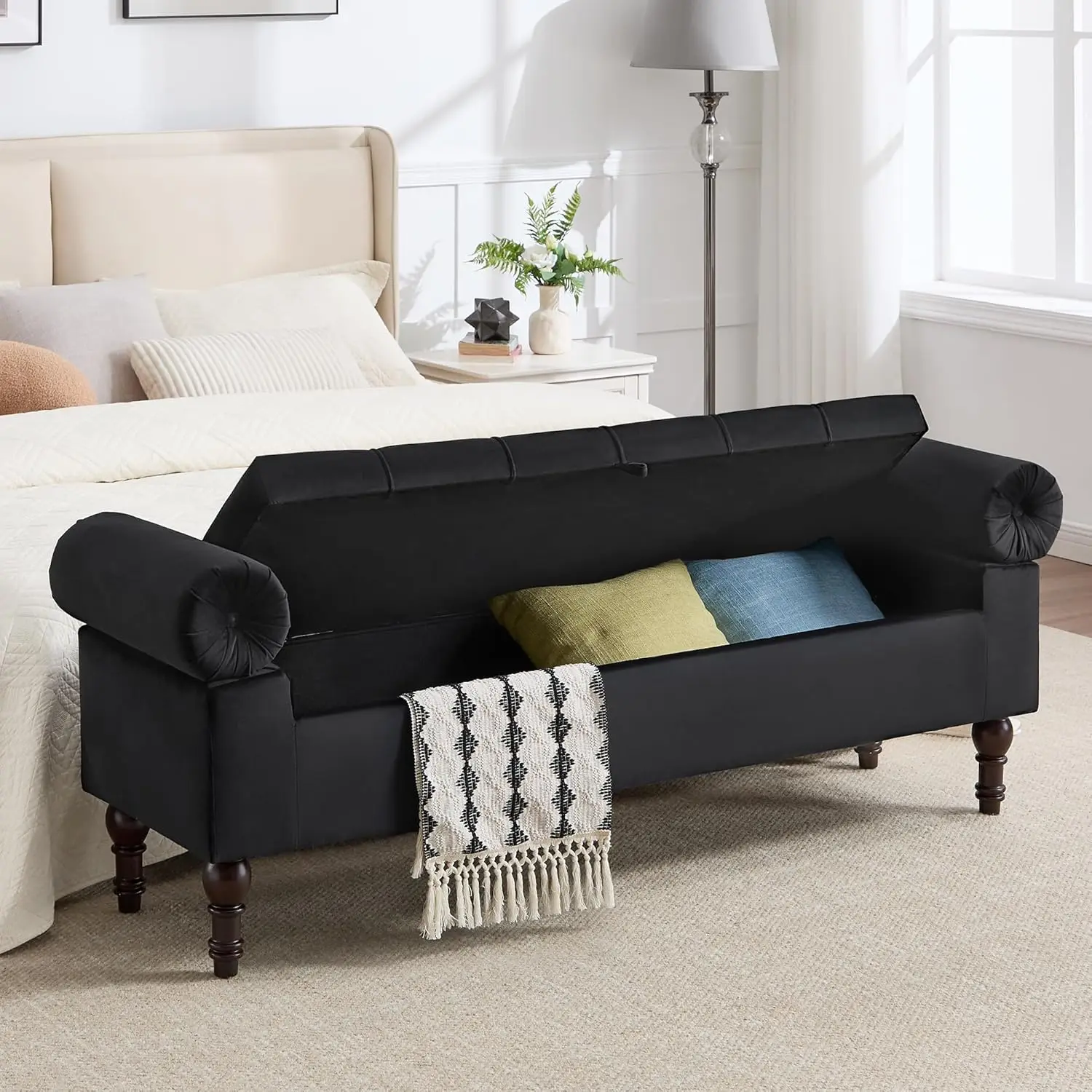 67" Velvet Storage …