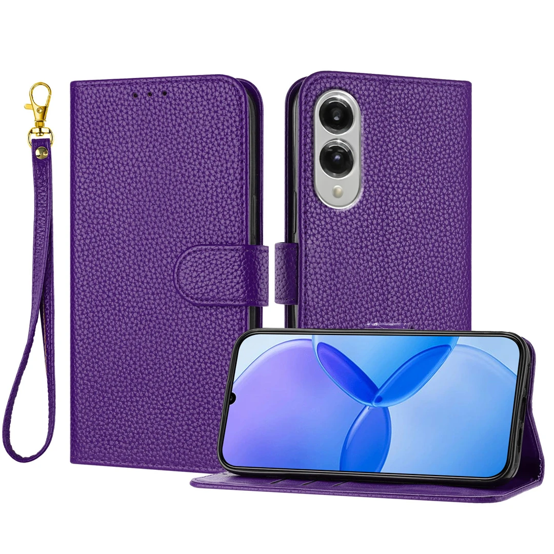 

Кожаные флип-чехлы-кошельки из кожи личи для SAMSUNG GALAXY S25 EDGE S24 FE Ultra PLUS, простой минималистичный чехол для смартфона