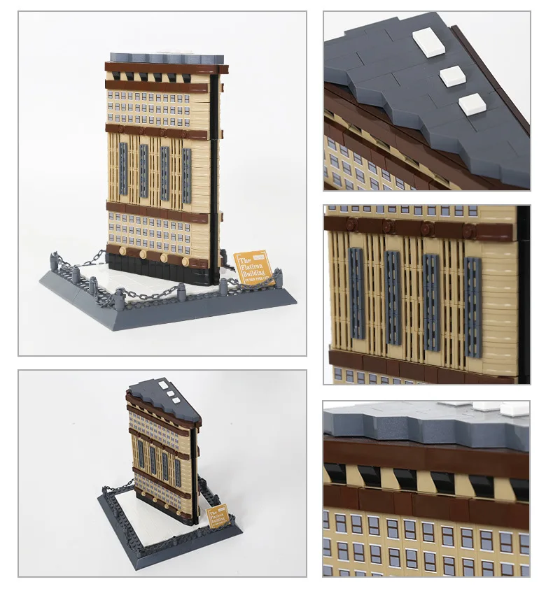 

Creative United States Fuller Flatiron Building Block Construction Model Brick New York Modern Architecture Toys For Gifts