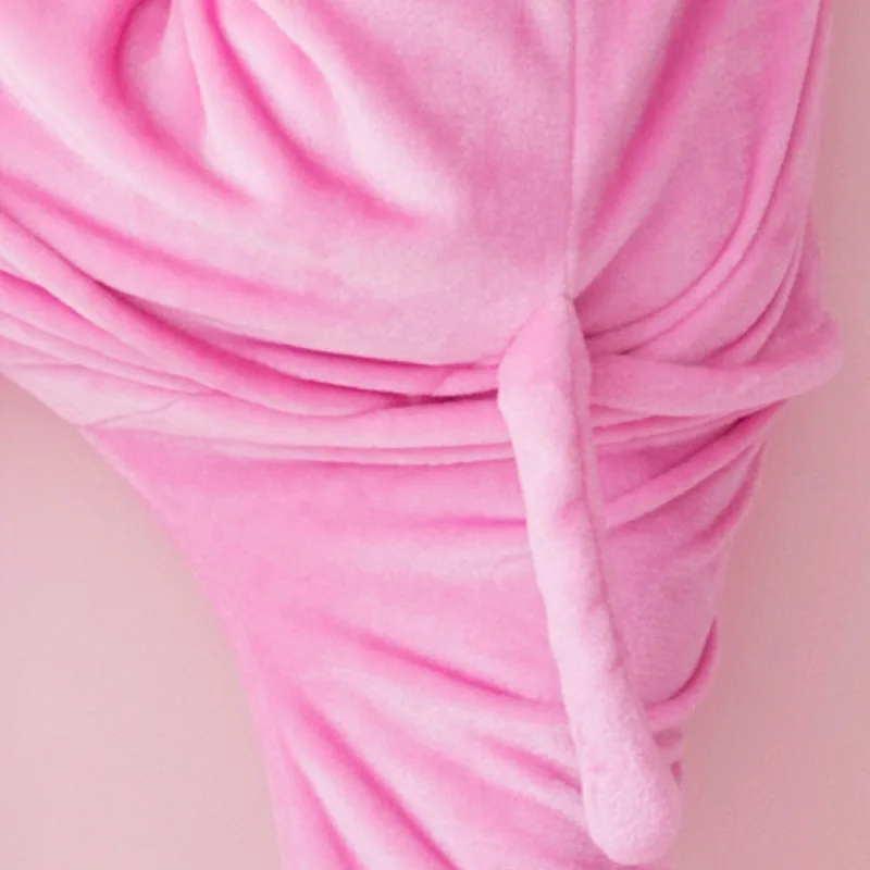 Pink Sweet Onesies Adult Animal Cosplay One Piece Pajamas Homewear Flannel Warm Sleepwear Jumpsuit Costume for Women Girls Teens