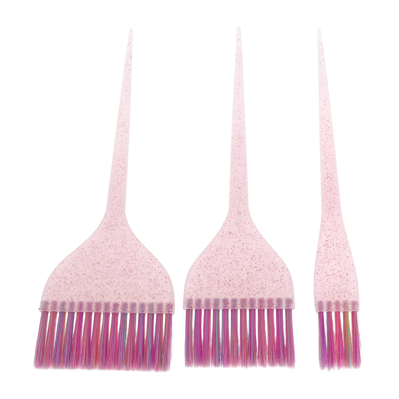 

3 Pcs Dyeing Comb Highlighting Brush Long Hair Color Application Handle Color Application Salon Tinting Tools Plastic Set