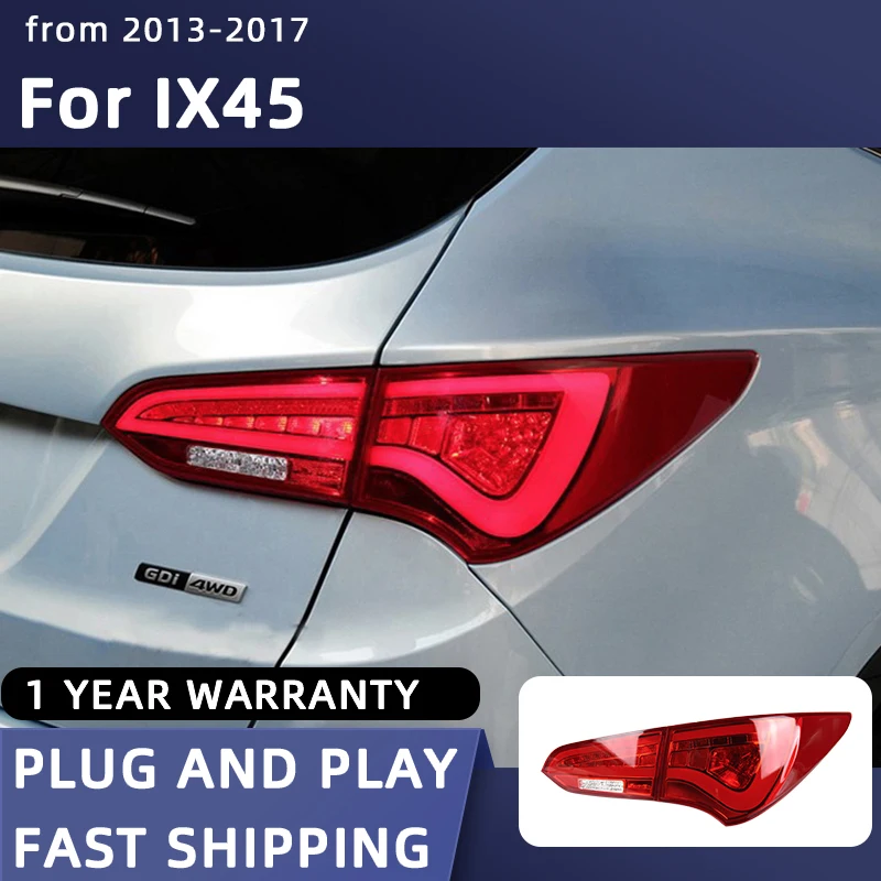 Car Styling Taillights for Hyundai IX45 LED Tail Light 2013-2017 IX45 Tail Lamp DRL Rear Turn Signal Automotive Accessories