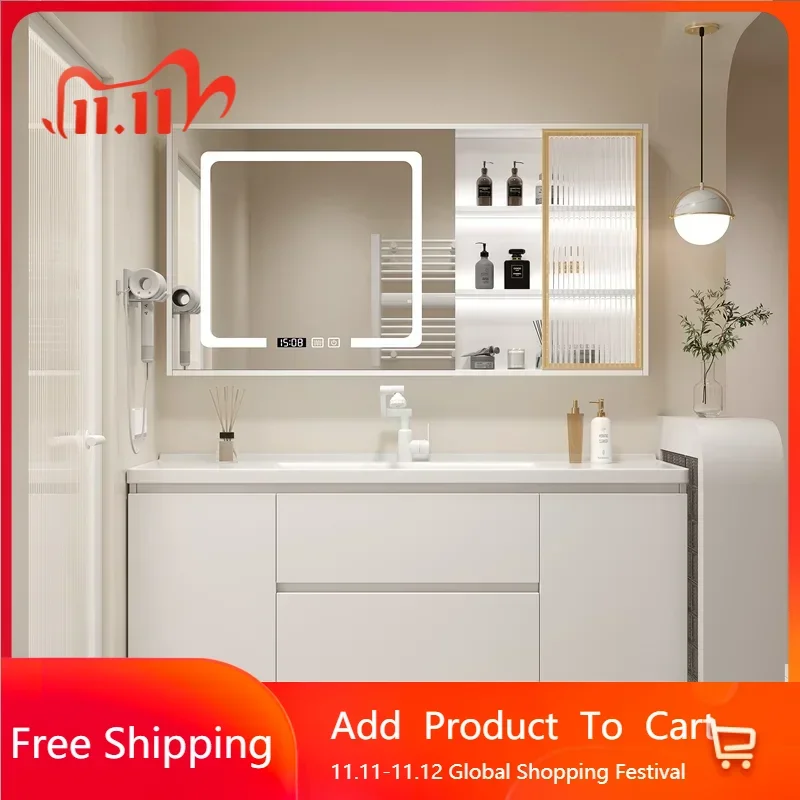 

Nordic Bathroom Vanity Cabinets with Ceramic Sink Toilet Storage Cabinet Modern Floor Cabinets Washstand Bathroom Furniture