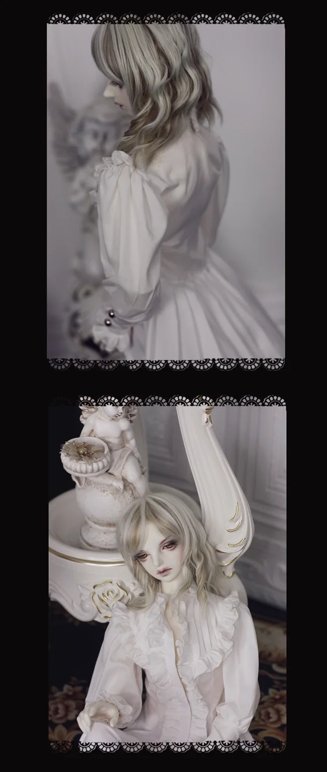 Fashion 1/4 doll clothes 1/3 BJD long dress shirt, bow tie, pants set clothing free shipping