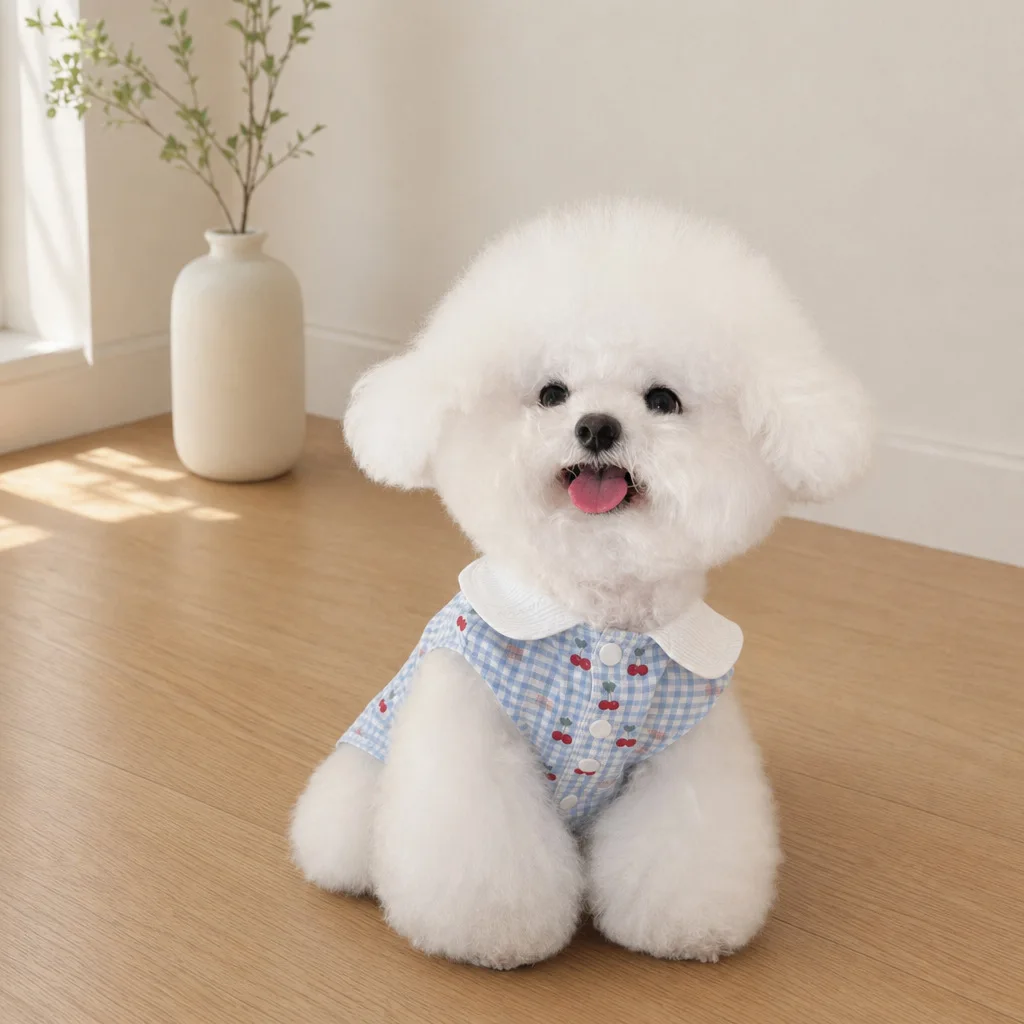 Spring and Summer New Pet Cherries Scarf Skirt Dog Cat Cute Breathable Maltese Xi Shi Bi Bear Cat Dog Vest