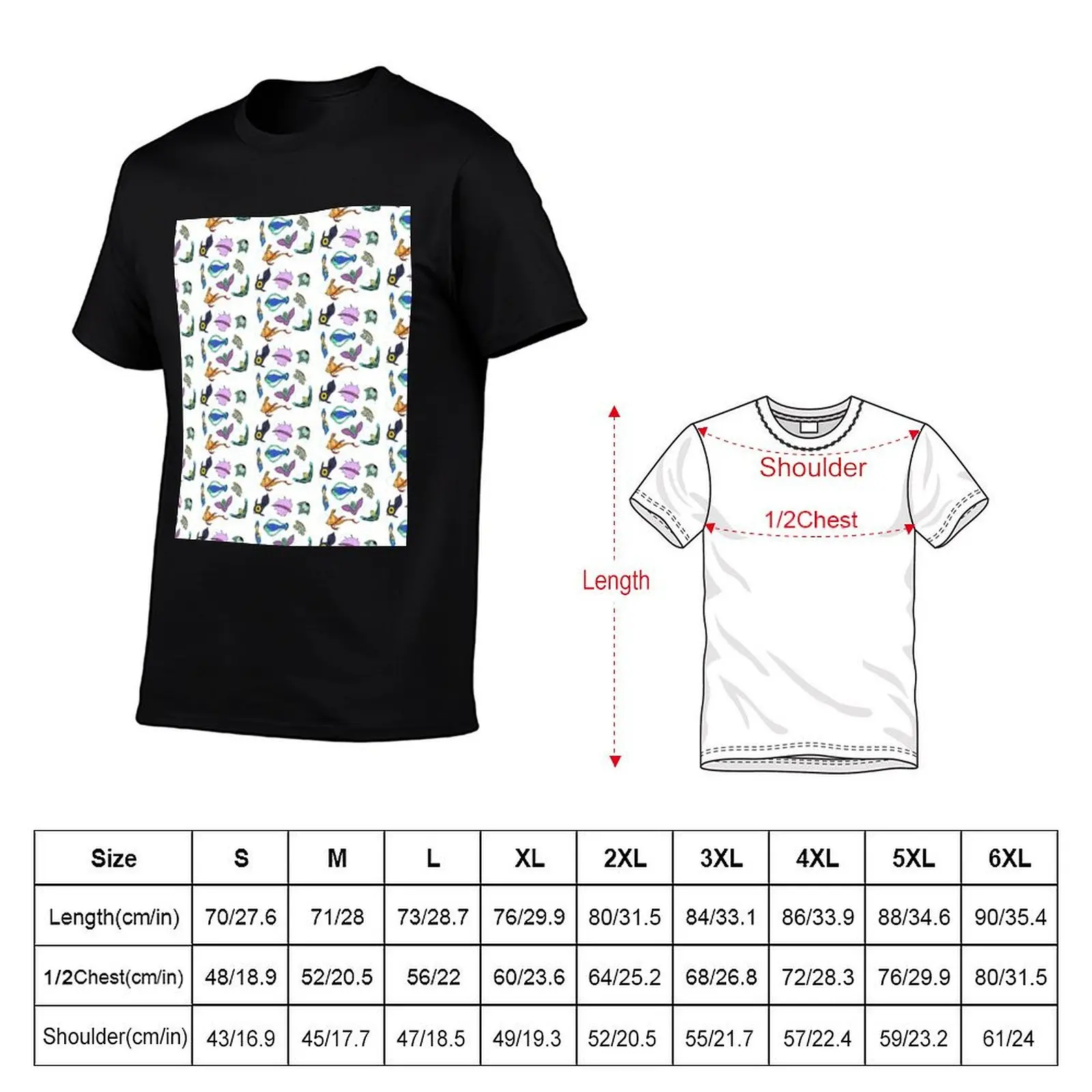 Subnautica - Fish T-Shirt Large Size Casual Tee Shirt T-Shirt
