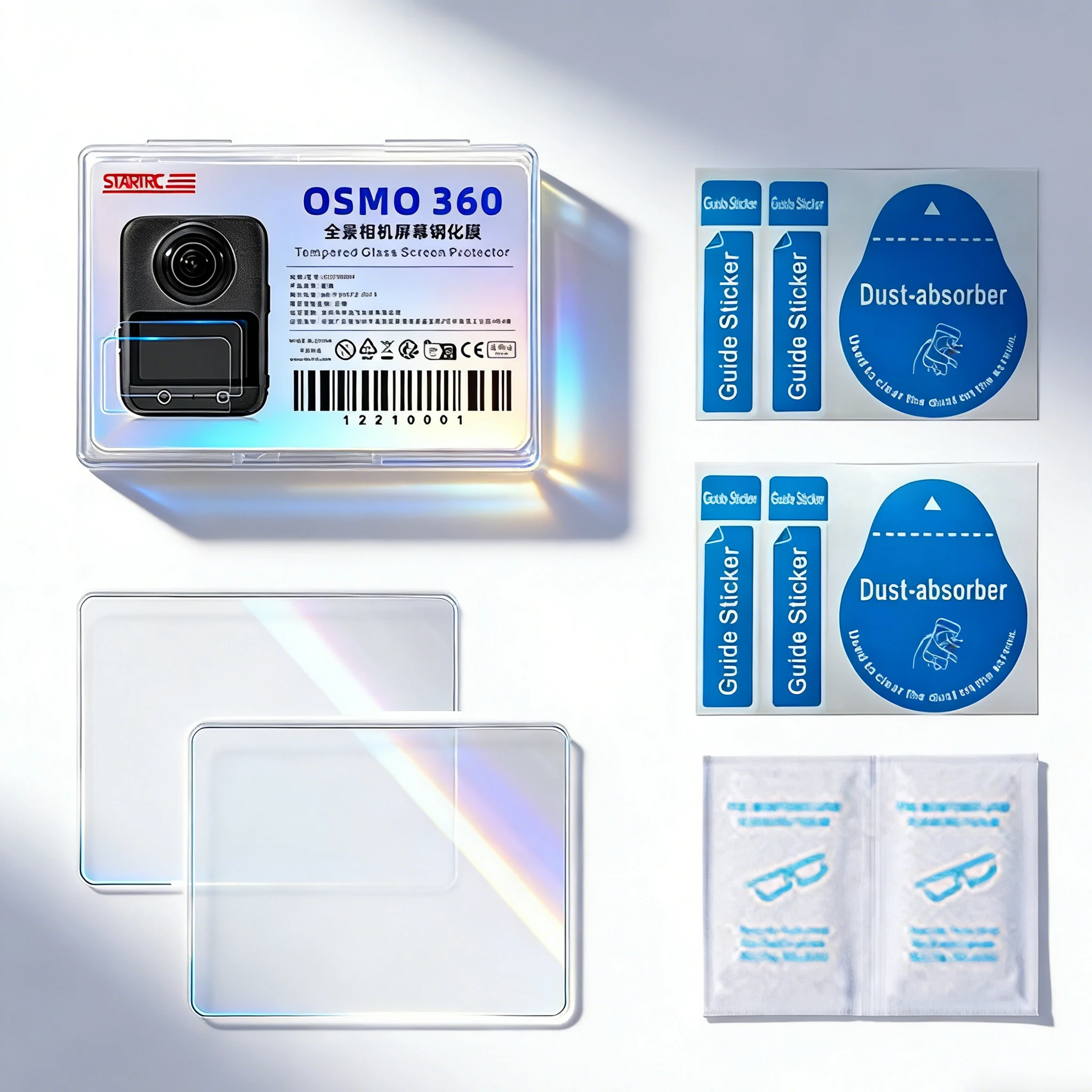 

9H Tempered Glass Screen Protector for DJI OSMO 360 2 Pack HD Anti-Scratch Bubble Free Protective Film