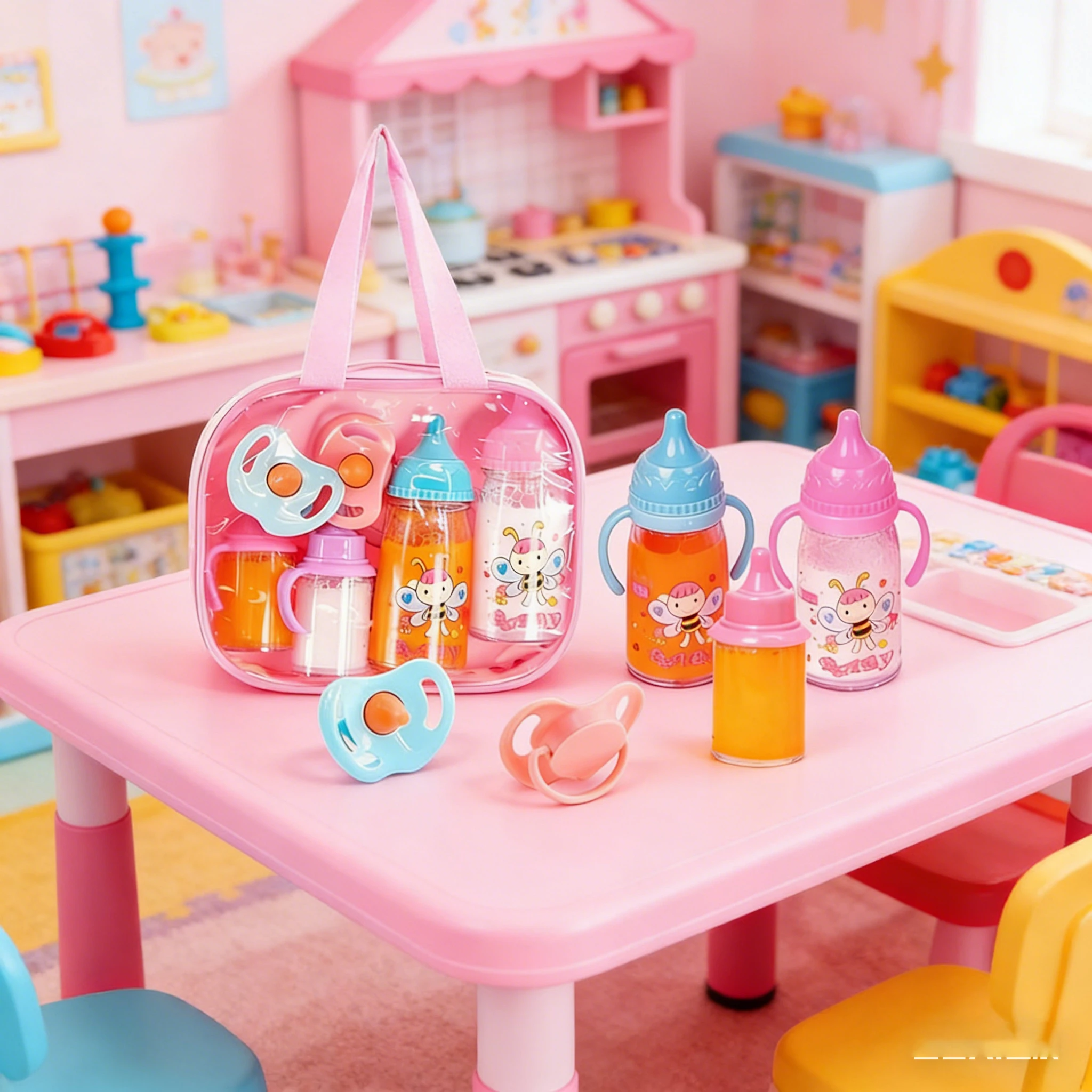 

Большой набор для кормления кукол, бутылочки для молочного сока с соской, аксессуар для коляски для ухода за куклой, ролевые игры