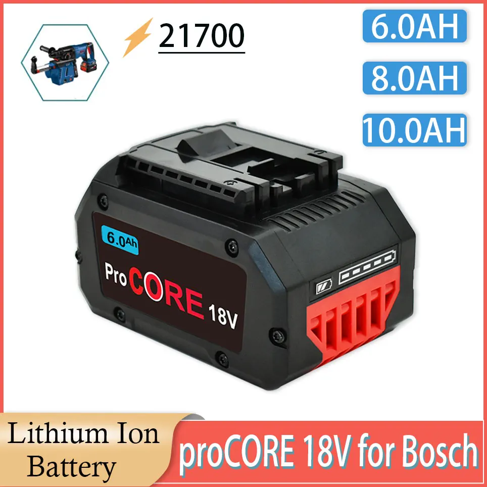 

For Bosch 18V 6000MAH Professional System Cordless Tool BAT618 GBA18V8 21700 Battery 18V 8.0Ah ProCORE Replacement Battery