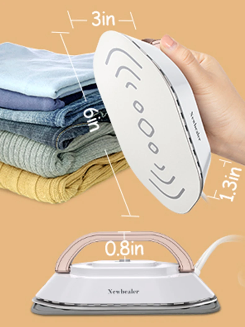 YUNCHI Portable Mini Electric Iron Dual-voltage Non-steam Travel Dry Iron 100-240V