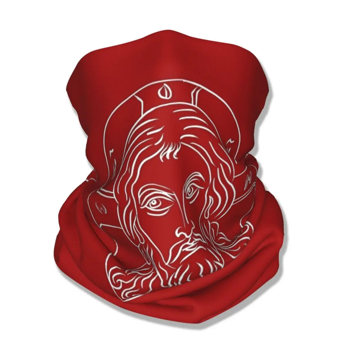 Red Face Of Christ Bandana Neck Cover Printed Mask Scarf Multi-use Headband Running for Men Women Adult Washable