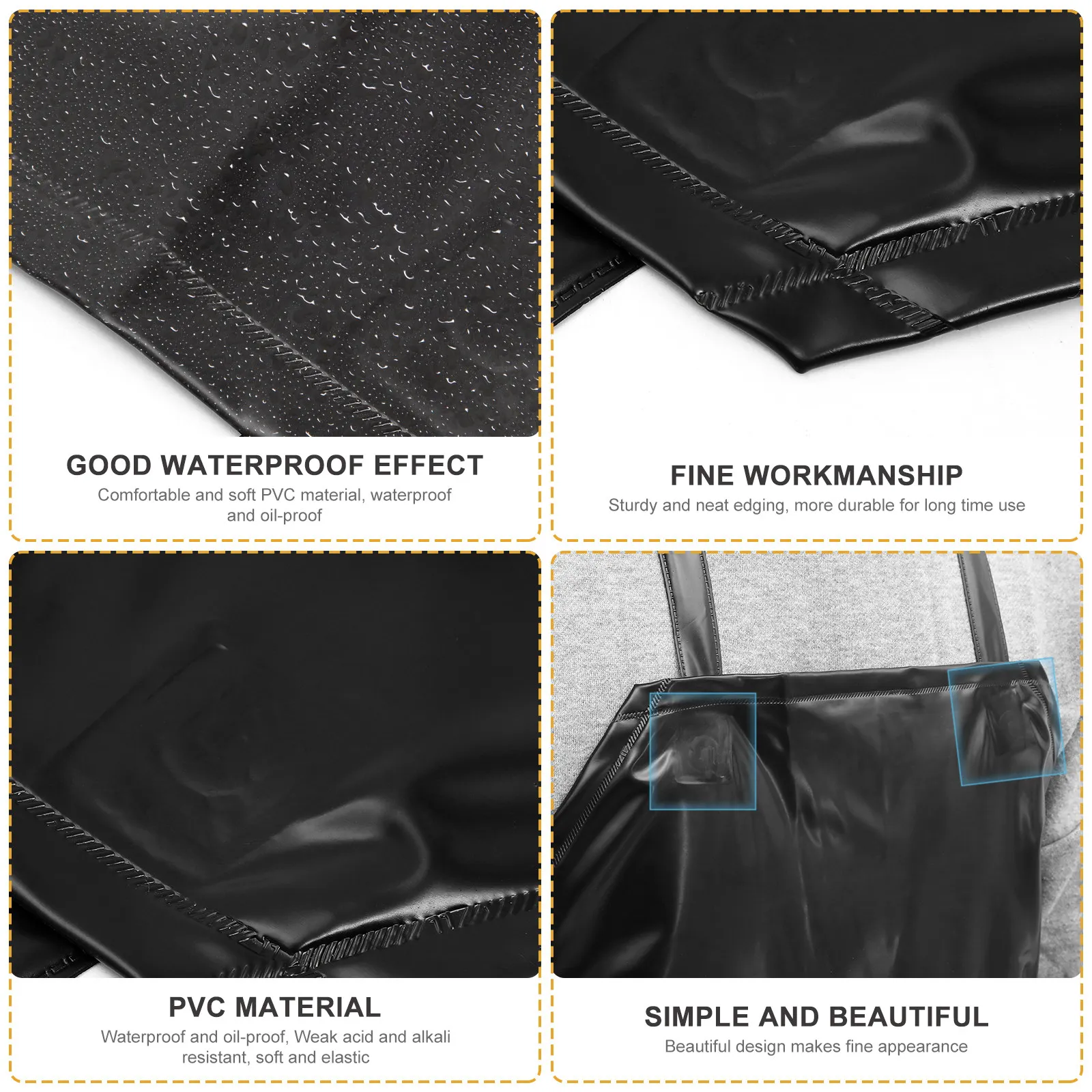 

Прочный водонепроницаемый фартук из ПВХ 110x80 см, черный, для мясников, уборщиков, производителей, с застежкой на шее, для кухни