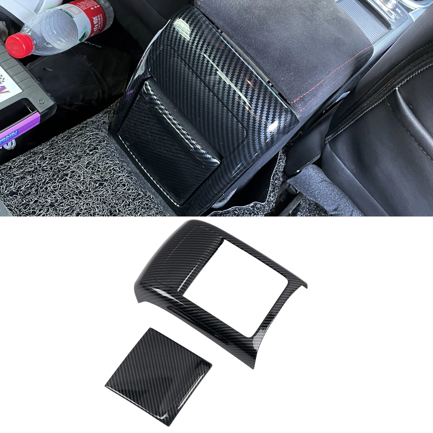 

For Subaru WRX / WRX STi 2015 2016 2017 Carbon Style Rear Armrest AC Air Vent Cover Trim Car-Styling Interior Parts Accessories