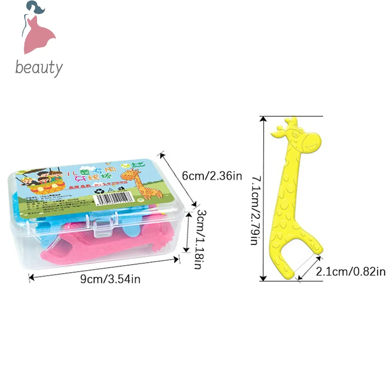 Palillo de hilo dental superfino para niños, palillos de dientes de plástico de dibujos animados, paquete familiar, detalles de hilo dental, Limpieza de dientes, 40 unids/lote por caja