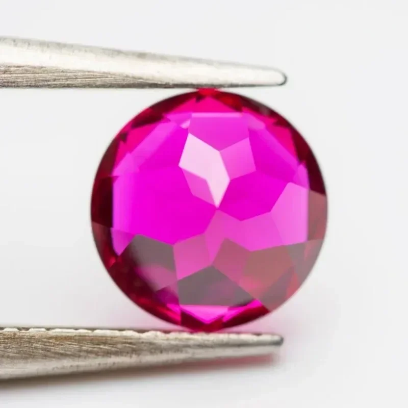 Lab Grown Ruby Round Shape Rubellite Color Charms Beads For Diy Jewel Making Pendant Ring Materials Selectable AGL Certificate