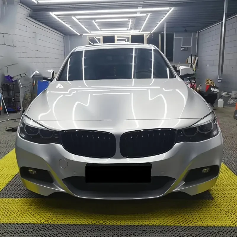 Premium Ultra Gloss Silver Metallic Vinyl Wrap Film Roll with Air Release Self Adhesive Car Decal Wrapping
