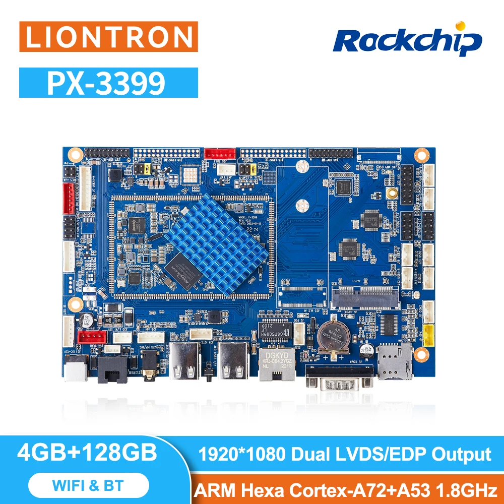 

Liontron Motherboard RK3399 industrial embedded 6 core lvds arm android linux board for Kiosk POS Cash Terminal Dual Screen