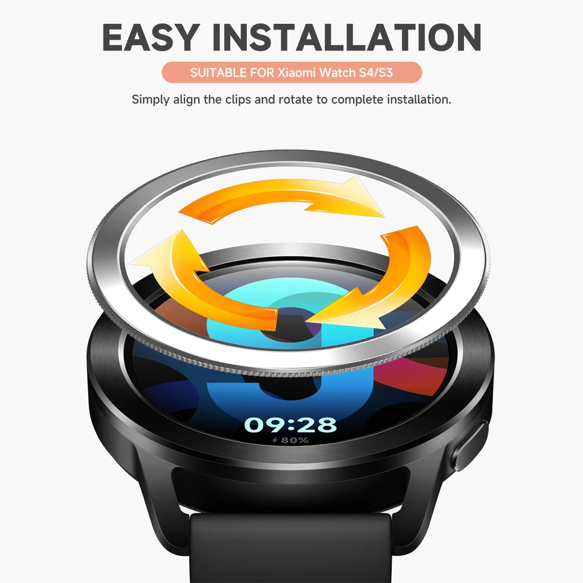 Minimalistyczny bezel na Xiaomi Watch S4/S3 Wygodny plastikowy pierścień ochronny Odporny na zarysowania i zużycie futerał na zegarek