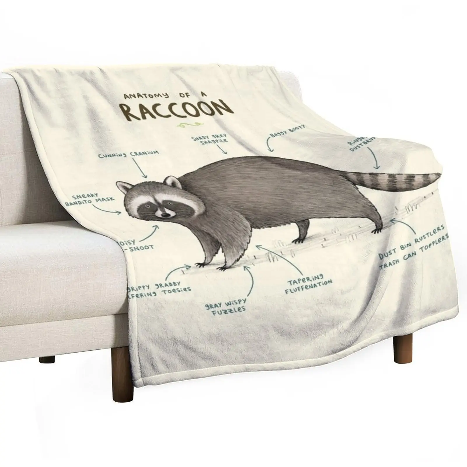 Anatomy of a Raccoon Throw Blanket Shaggy Quilt heavy to sleep for babies Blankets Sofas Of Decoration Luxury Brand Blankets