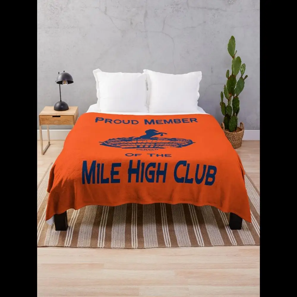 

Denver Football Proud Member of the Mile High Club Navy Throw Blanket