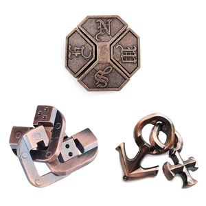 Metal Puzzle Solution Unlock Toy, Quebra-cabeça, IQ Challenge Games para crianças e adultos, conjunto 3pcs 10 principais vendas trocador anatomico bebe - №6