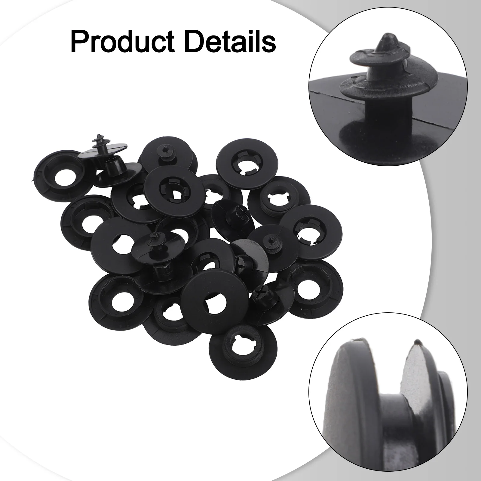 15 Plastic Automotive Floor Mat Clips 3-in-1 Style Designed for Long Term Stability on Vehicle Interior Flooring
