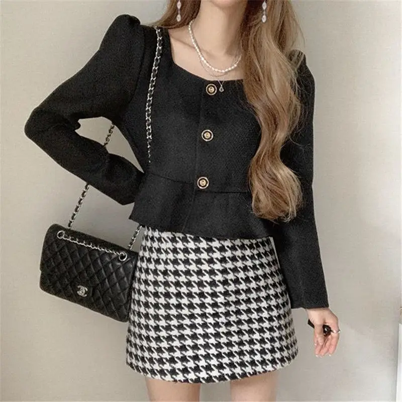 Jackets Women Elegant Vintage Ruffles Chic French Style Office Lady Spring Overcoats Crop Designed Aesthetic Popular Puff Sleeve