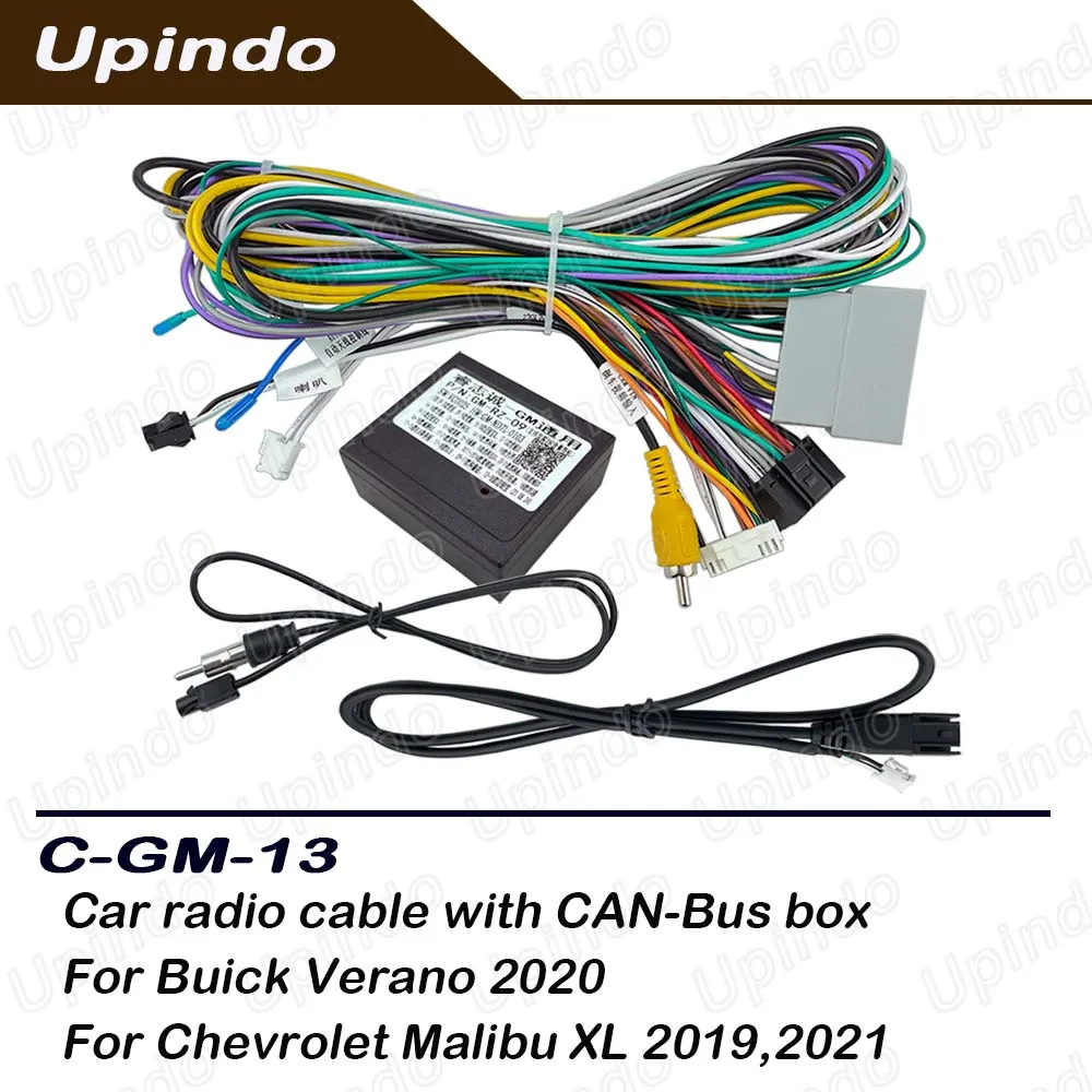 

Автомобильный радиокабель с коробкой CANBus для Buick Verano Chevrolet Malibu XL, жгут проводов питания, адаптер для установки головного устройства Android