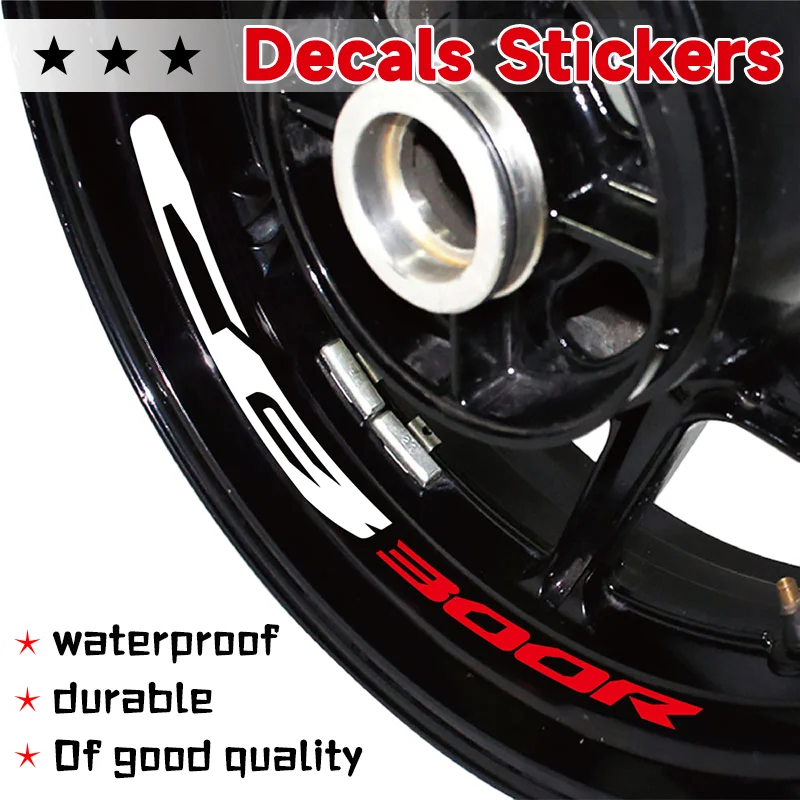 For CB300R cb300r CB 300R Motorcycle Wheel Sticker 8 x Inner Ring Stripes Rim Tire Decals Decoration Stickers Decal Waterproof