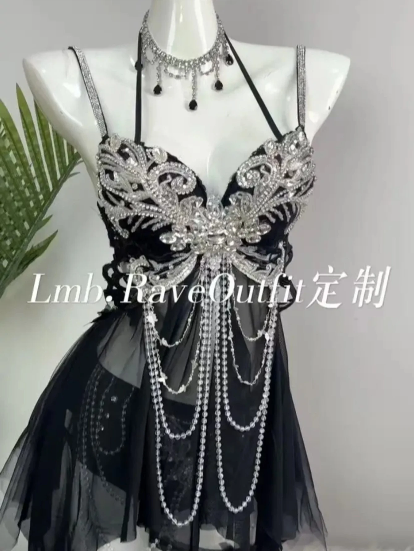 Bar Nightclub Sexy Female Shiny Diamond Tassel Bikini Dress Outfits Festival Party Rave Singer Dance Stage Performane Clothing