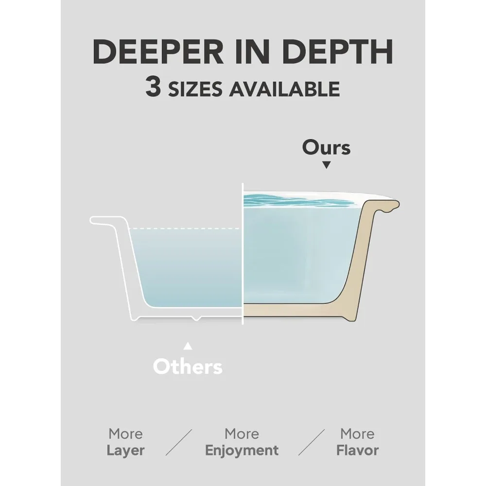 Pratos de caçarola profundos para forno, conjunto de prato de cerâmica com racks para assar, panelas grandes de lasanha com alças, branco