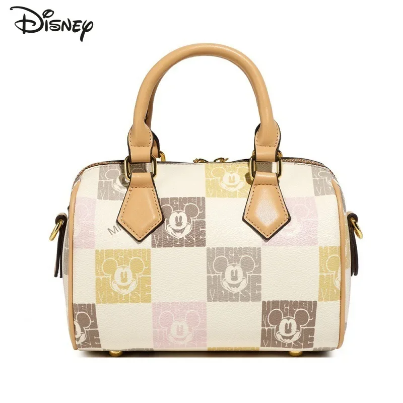 

Disney Mickey 2025 New Women's Handbag Fashionable and High-quality Women's Crossbody Bag Cartoon Versatile Girl Cylindrical Bag