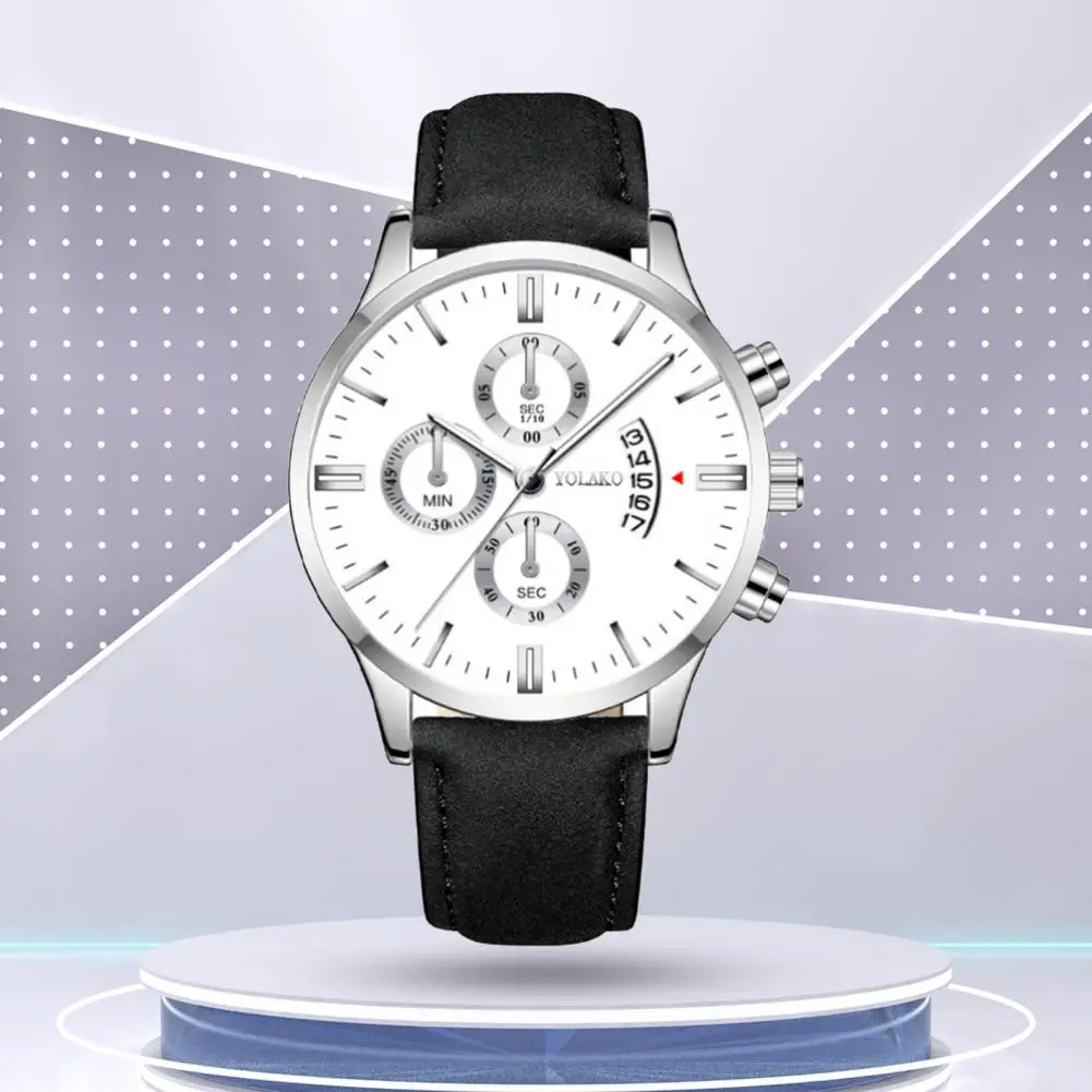 Quartz Wristwatch Luxury Man Wristwatch Men Watches Round Dial Calendar Men Business Watch for Male Clock