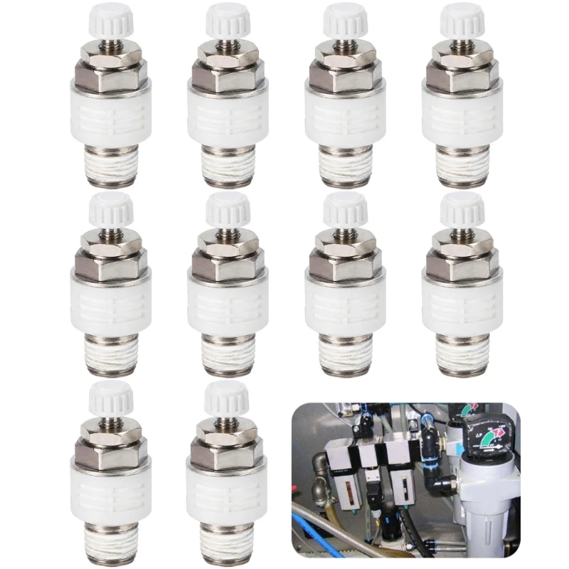   Male Threaded Exhaust Muffler with Top-Mounted Adjustment Knob ASN2