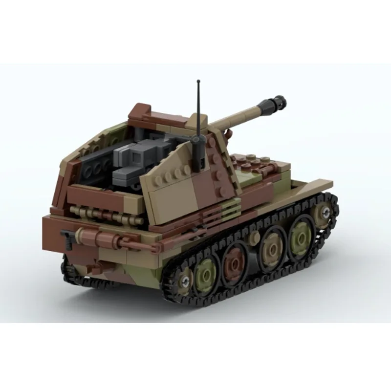 WW2 military German Weasel Anti-tank Artillery Fighting Vehicle Plastic BUilding Blocks Model Scale Toy Collection Simulation