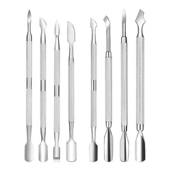1Pcs Nail Cuticle Pusher Spoon Stainless Steel Cutter UV Gel Polish Removal Trimmer Dead Skin Manicure Accessories Tool