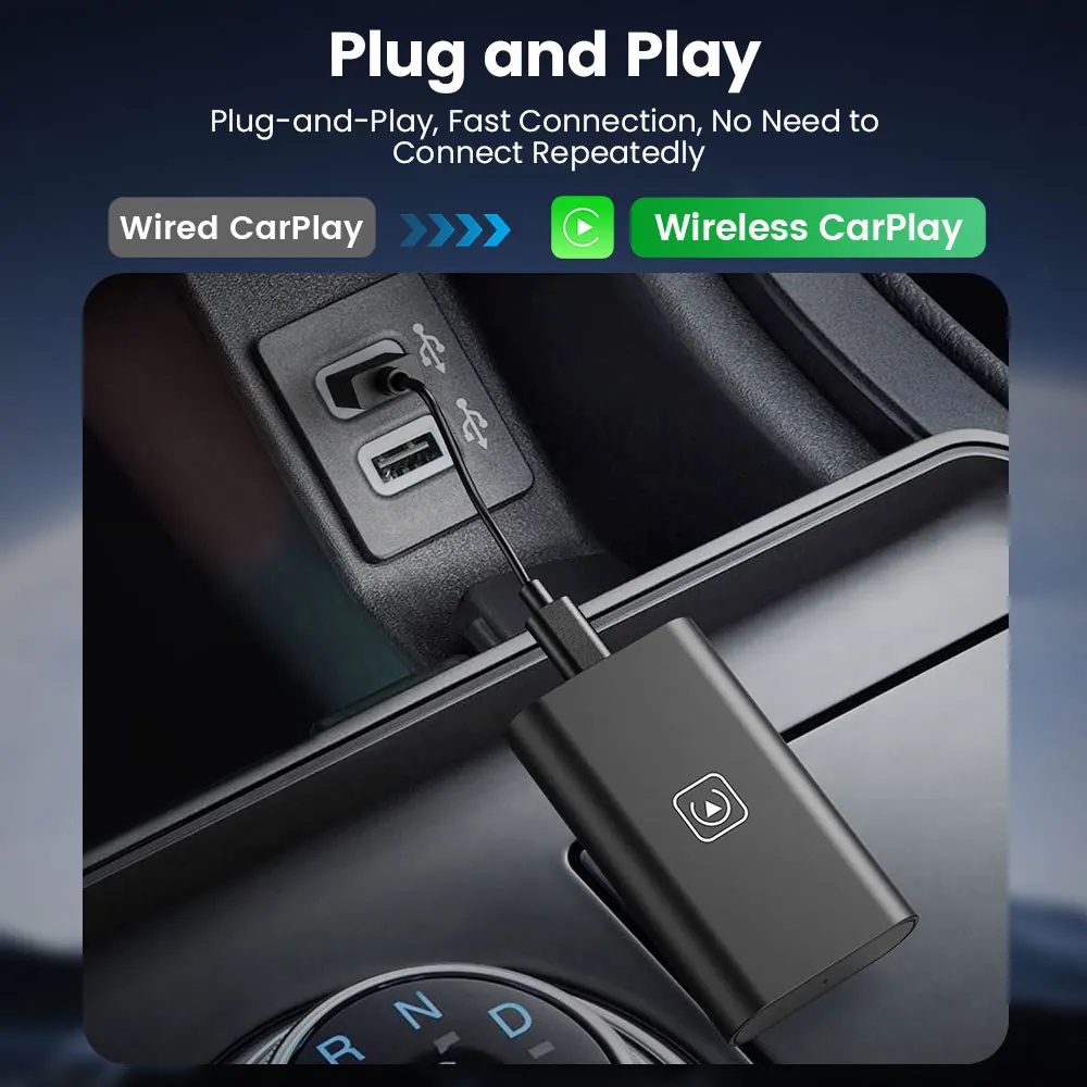 TIMEKNOW Carplay Wireless Adapter Auto Wireless Carplay Dongle For Iphone Car play Ai Box For Mercedes Mazda Citroen Chevrolet