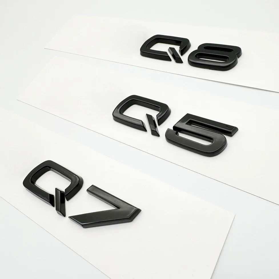 

Letters Emblem for Audi SQ5 SQ7 SQ8 Glossy Black Car Rear Trunk ABS Badge Sticker Accessories