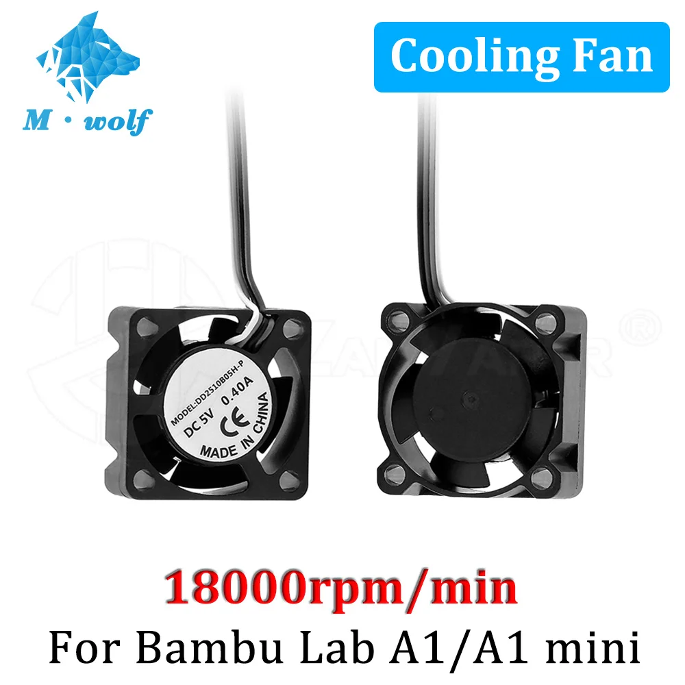 

For Bambu Lab A1 A1 Mini 18000 rpm/min 2510 Hotend Cooling Fan High-quality materials DC 5V 0.4A Fan for 3D printer accessories