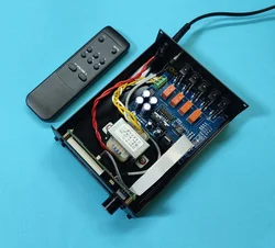 Infrared Remote Volume 4 Way audio S ource Audio Signal Switcher Switch Selector HiFi Audio Preamplifier Preamp