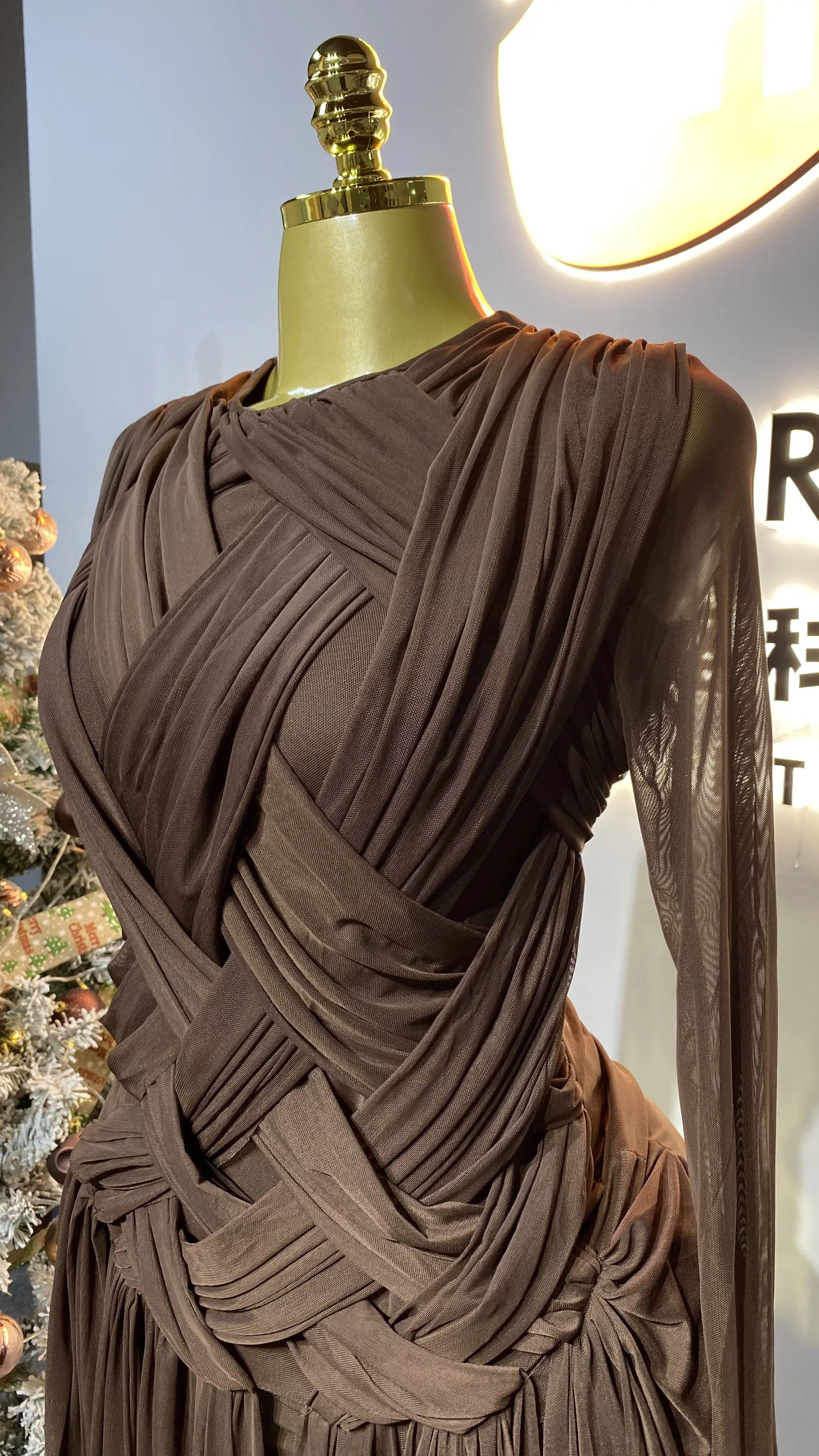 فستان ريترو عصري جديد منسوج غير منتظم طويل بدون أكمام، ملابس نسائية أنيقة وغير رسمية-GZXX274 #5