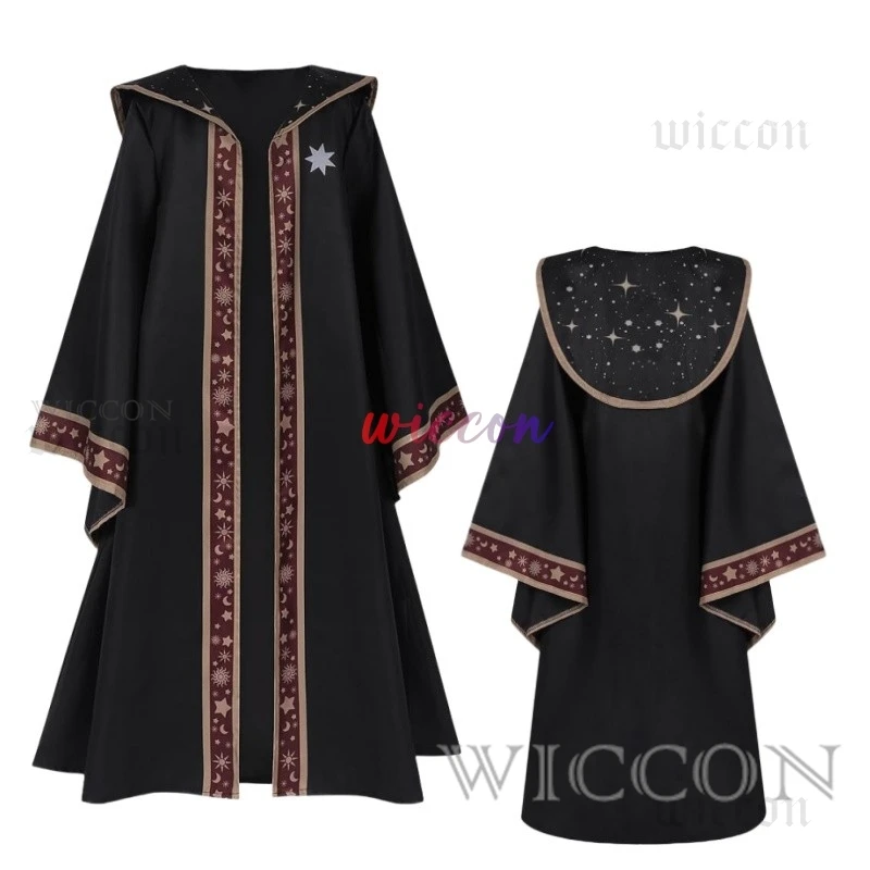 

Wizard Cosplay Costume Medieval White Witch Priest Church Robe Dark Witch Robe Set Halloween Cosplay Costume for Boys Girls