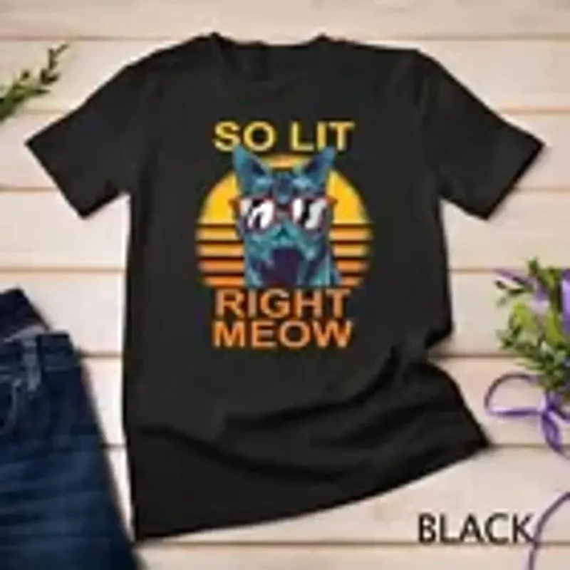 So Lit Right Meow EDM Techno DJ Rave Party Festival Cat Unisex T shirt