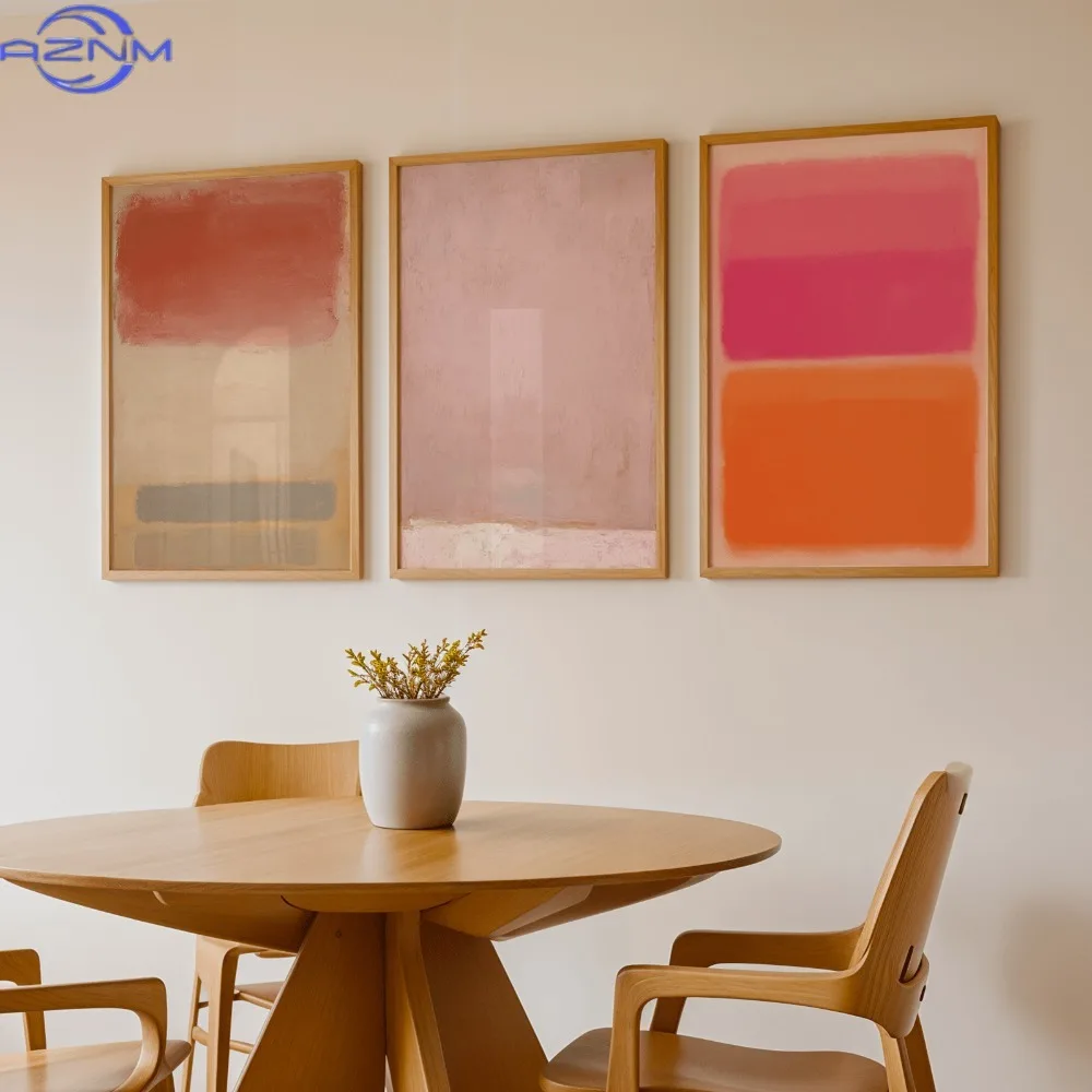 3pcs Mark Rothko Abstract Color Field Paintings - Frameless Minimalist Canvas Posters Suitable for Bedroom & Living Room Décor -
