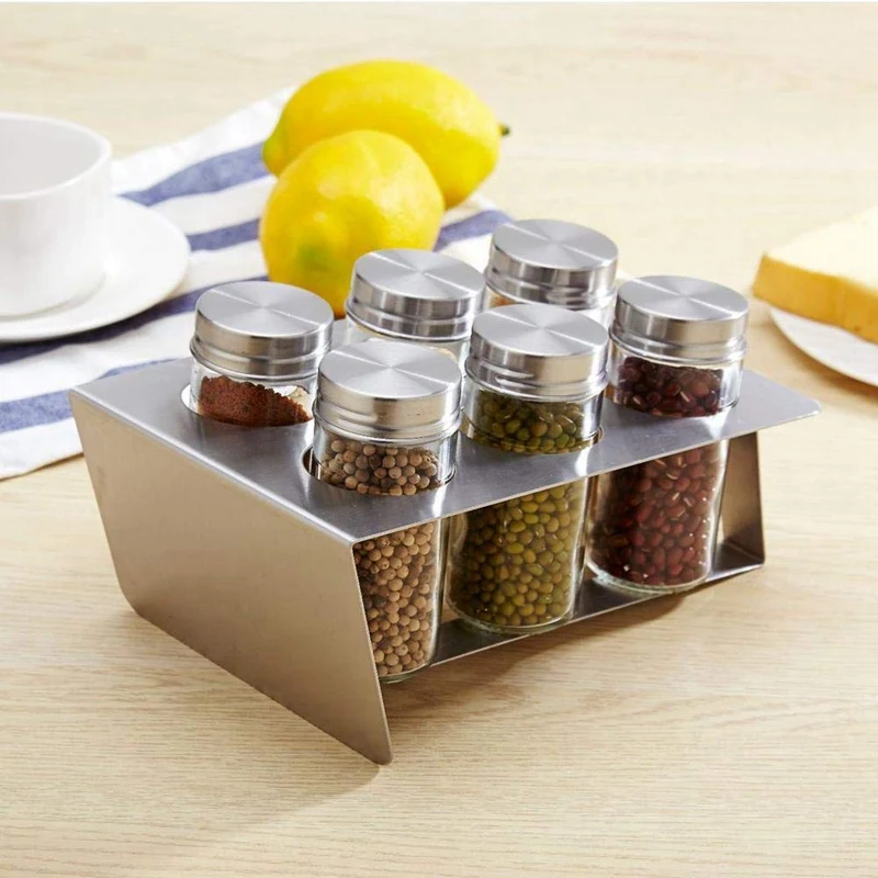 

6PCS Dustproof Seasoning Bottle, Stainless Steel Condiment Container Spice Bottles Spice Jar, Seasoning Bottle Jar Set