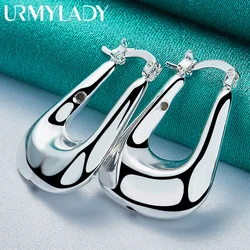URMYLADY 925 Sterling Silver Battleax Earrings For Women Fashion Wedding Engagement Charm Jewelry